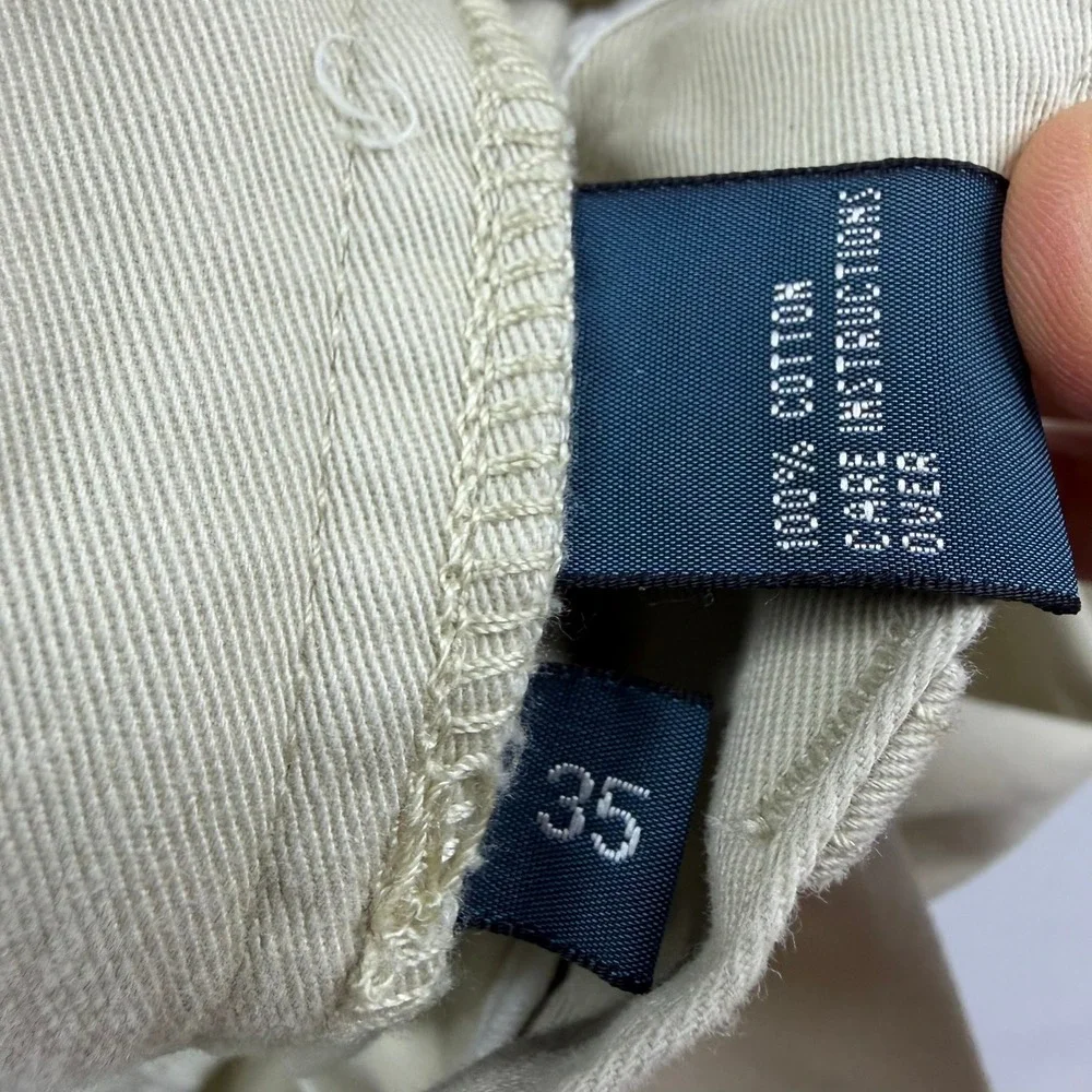 Polo Ralph Lauren Tyler Short Mens 35 Khaki Pleated Classic Cotton Chino Shorts